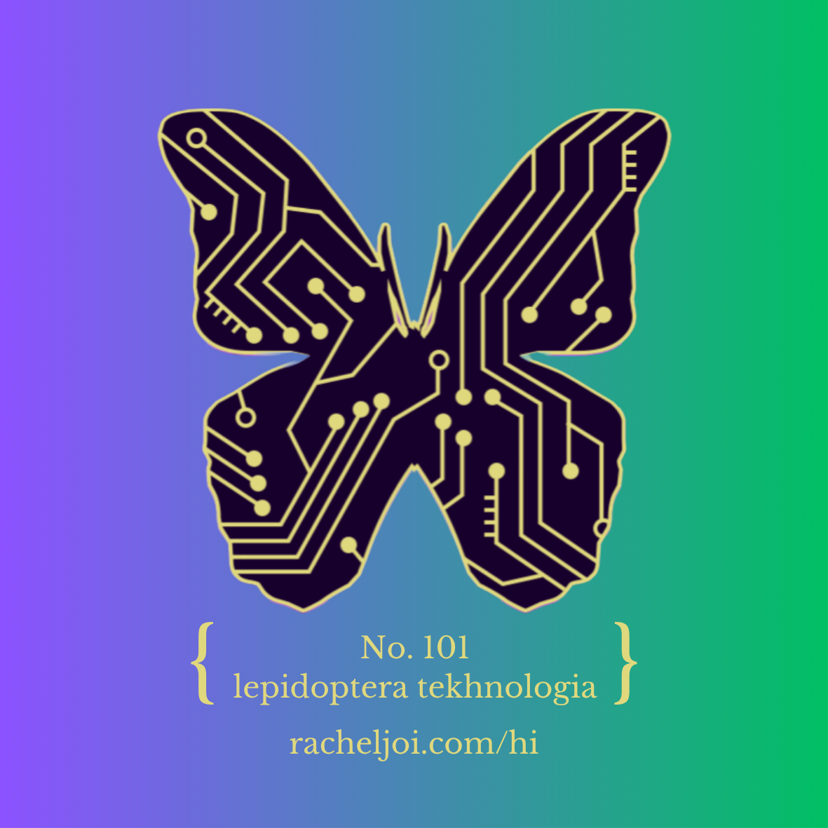 Butterfly with a circuit-board wing pattern, the tech butterfly